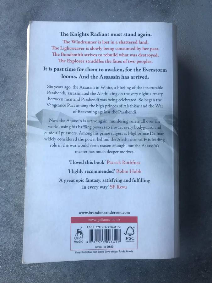 Words of Radiance, Part 1 (Stormlight Archive #2) by Brandon Sanderson [Paperback: Good]