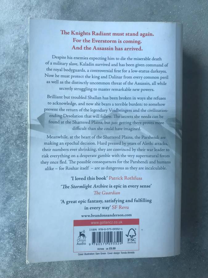 Words of Radiance, Part 2 (Stormlight Archive #2) by Brandon Sanderson [Paperback: Good]