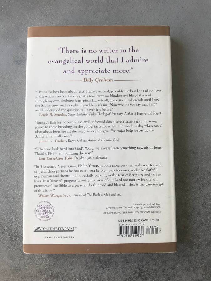 The Jesus I Never Knew by Philip Yancey [Paperback: Very Good]