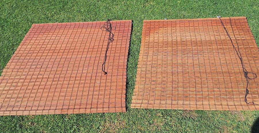2 x Bamboo Blinds. Size: 100cm x 120cm
