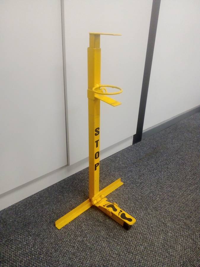 Foot press soap dispenser