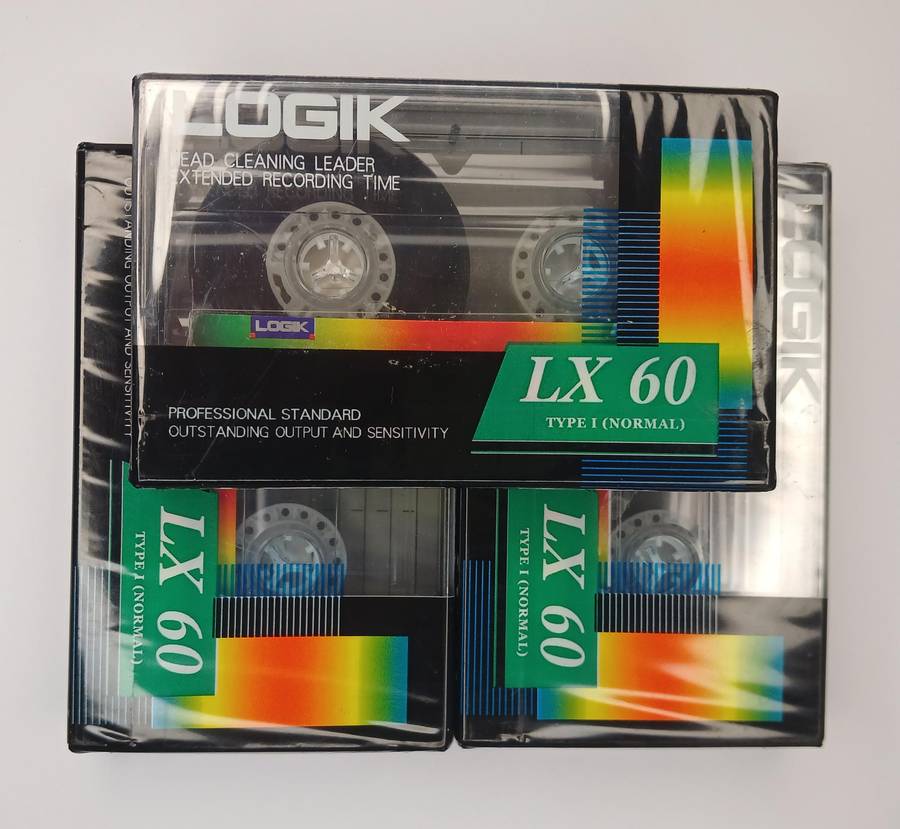 3 x Blank Cassette Tapes (60 minutes, Logik LX60)