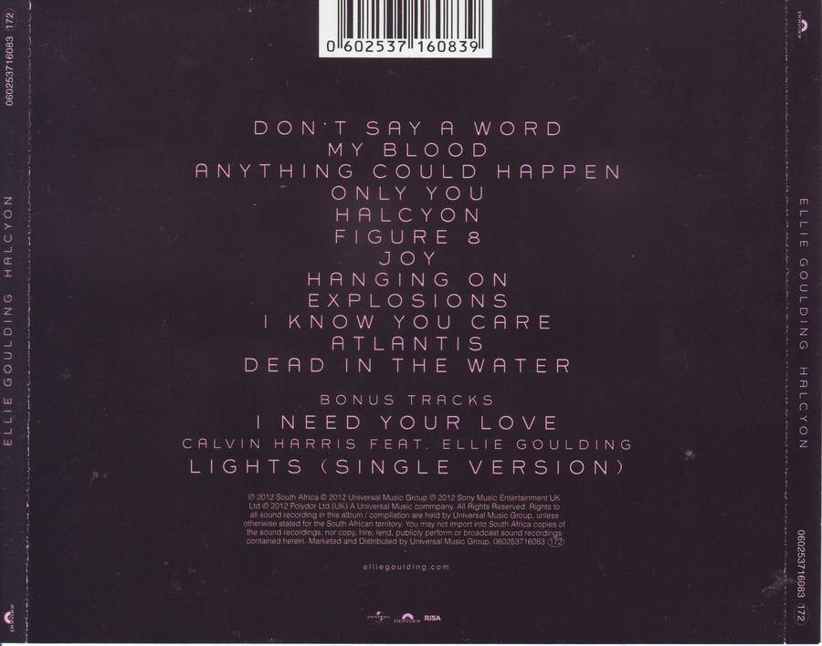 ELLIE GOULDING - Halcyon (CD) 060253716083 VG+
