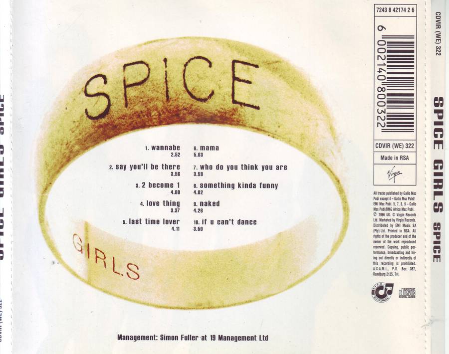 SPICE GIRLS - Spice (CD) CDVIR (WE) 322 VG to VG+