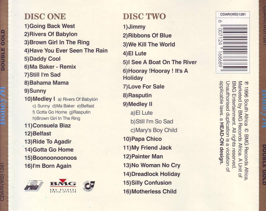 BONEY M - Double gold (double CD) CDARI(WD)1281 NM-