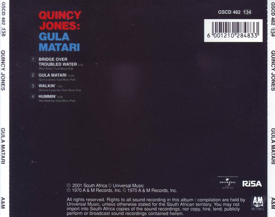 QUINCY JONES - Gula matari (CD) GSCD 482 EX