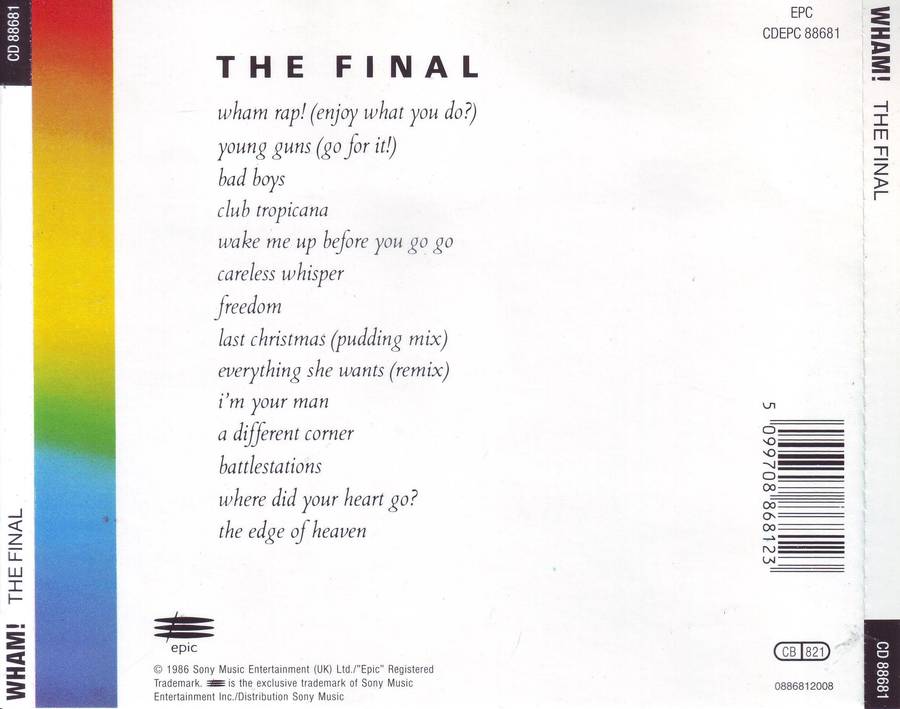 WHAM! - The final (CD) CD EPC 88681  EX