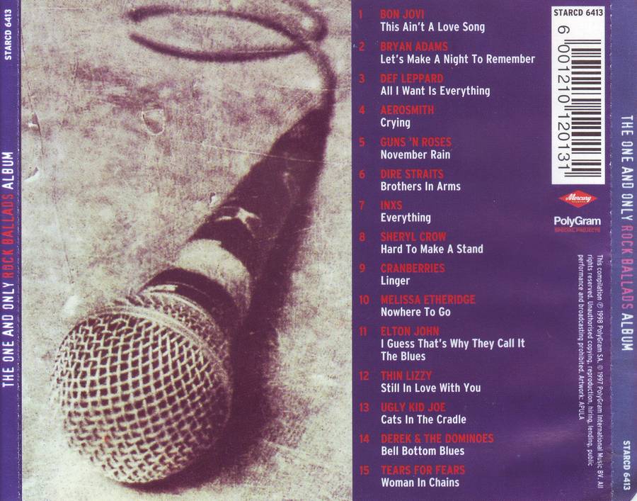 THE ONE & ONLY ROCK BALLADS ALBUM - Compilation (CD) STARCD 6413 VG