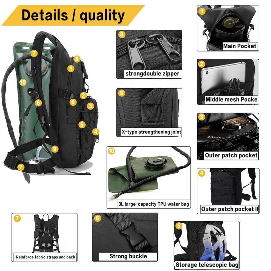 Running hiking 3 lt hydration pack