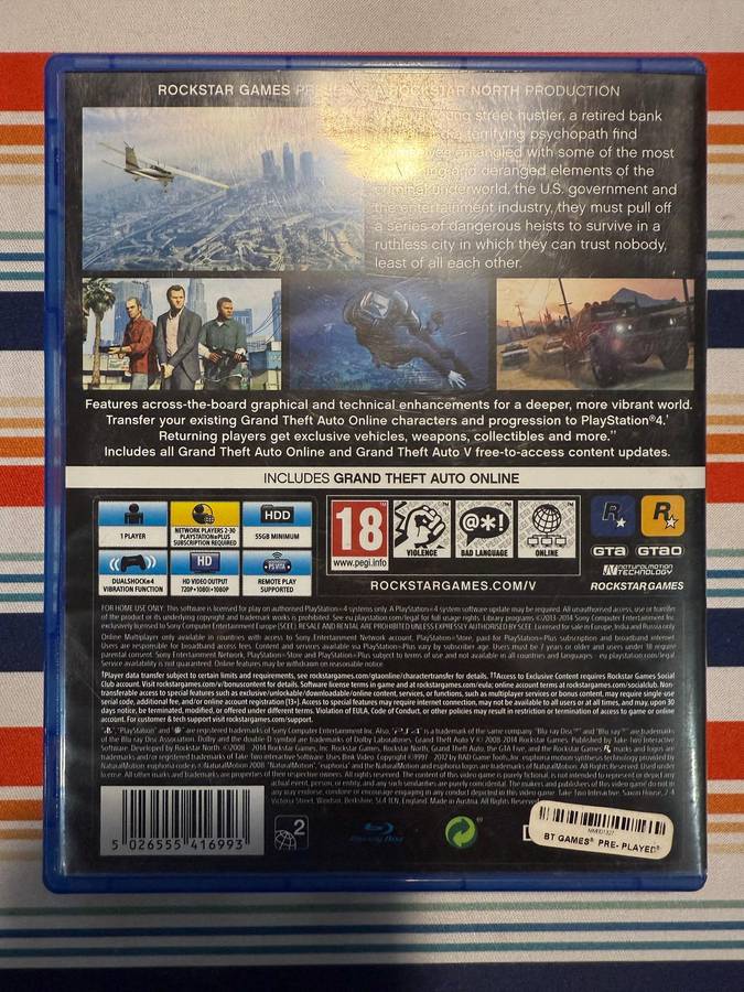 GTA V + FIFA 20 + The Witcher 3 (PS4 Bundle) Good Condition