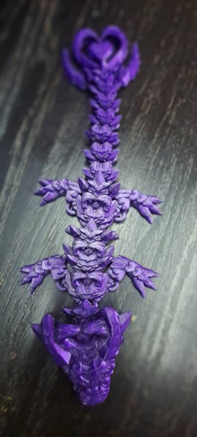 1pc 3D Printed Mechanical Movable Joints Heart Dragon Statue Figurine