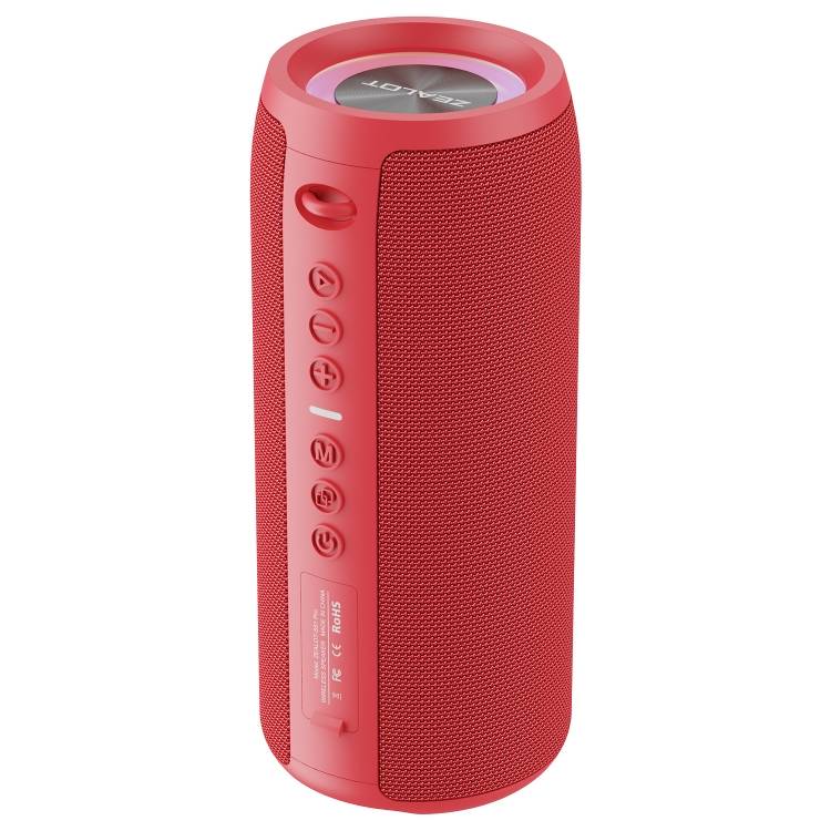Zealot - S51 - IPX5 Waterproof TWS Speaker With 360 Surround Sound - Red
