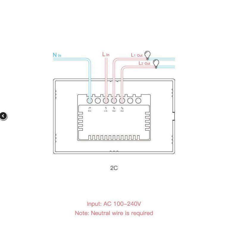 Sonoff WiFi RF Smart Light Switch  2 Gang (White)