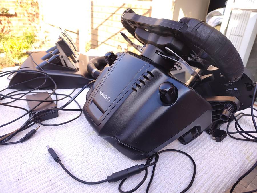 Logitech G920 modded F1 wheel + pedals + shifter stick