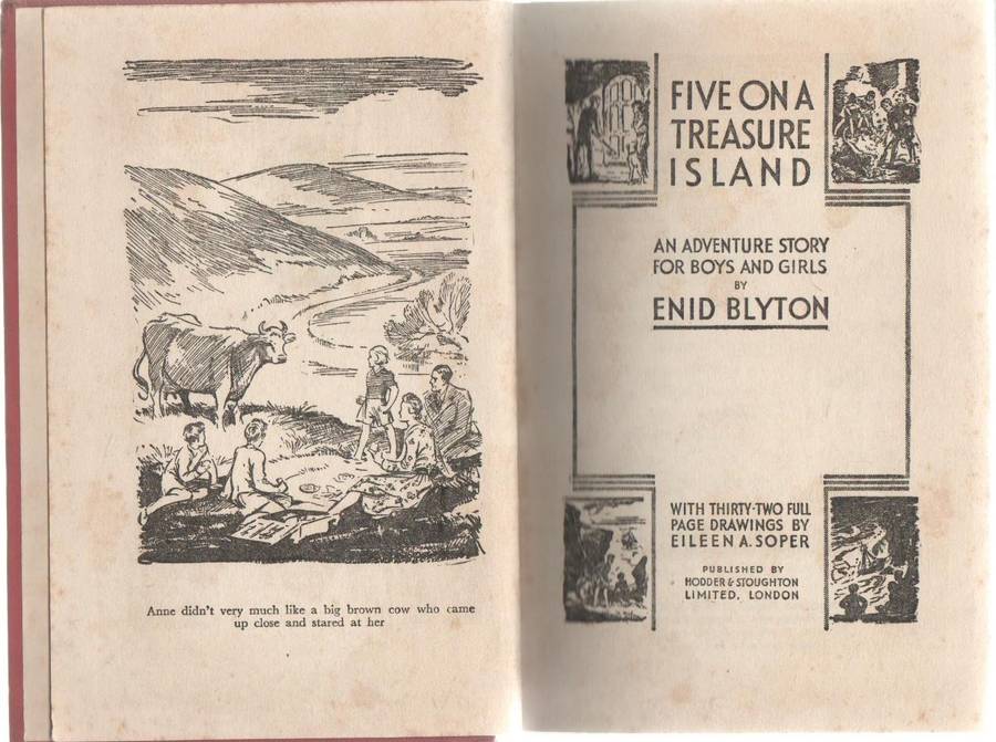 FIVE ON A TREASURE ISLAND - ENID BLYTON (1950) VINTAGE