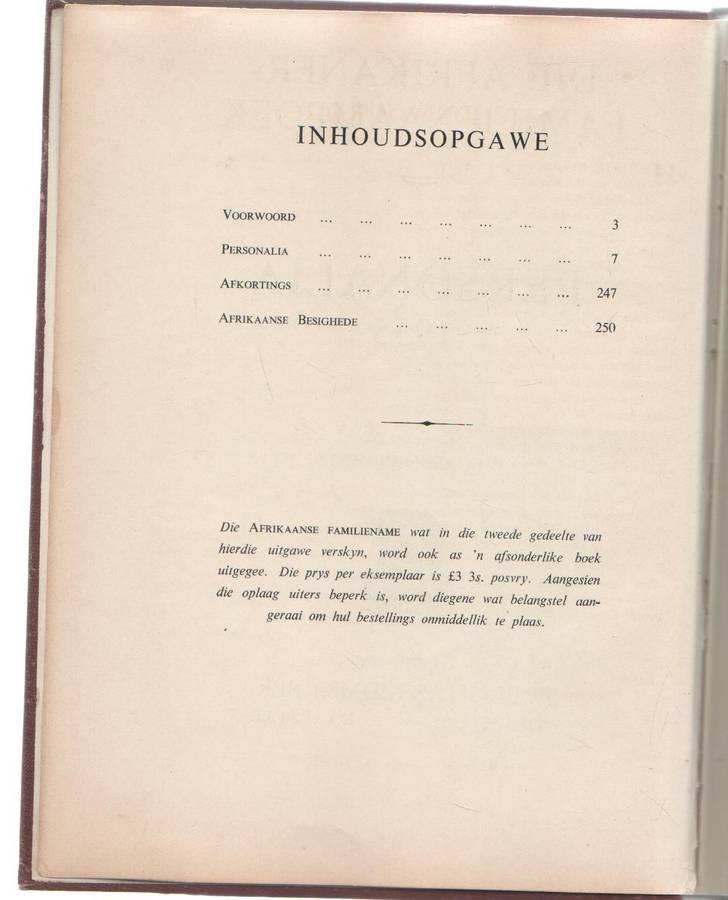 DIE AFRIKANER FAMILIENAAMBOEK EN PERSONALIA 1955 - J H REDELINGHUYS