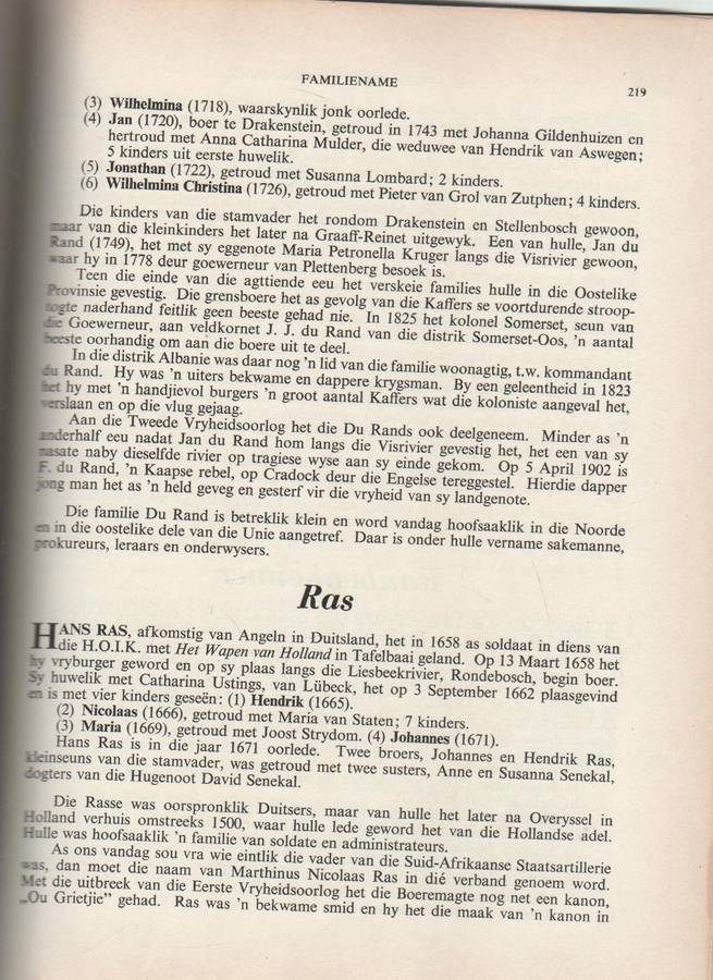 DIE AFRIKANER FAMILIENAAMBOEK EN PERSONALIA 1955 - J H REDELINGHUYS