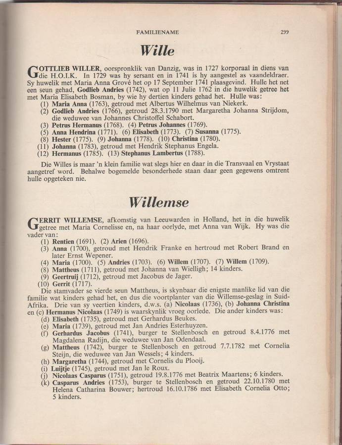 DIE AFRIKANER FAMILIENAAMBOEK EN PERSONALIA 1955 - J H REDELINGHUYS