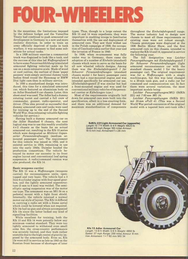 GERMAN TANKS & FIGHTING VEHICLES OF WORLD WAR II- CHRIS ELLIS & PETER CHAMBERLAIN (1976)