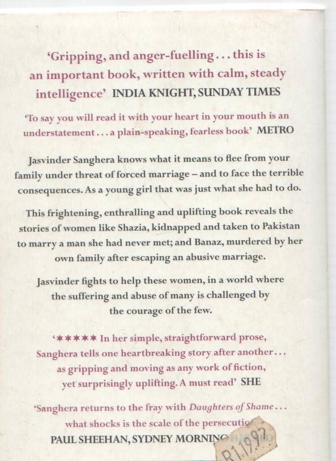 DAUGHTERS OF SHAME - JASVINDER SANGHERA (1 ST PUBLISHED 2009)