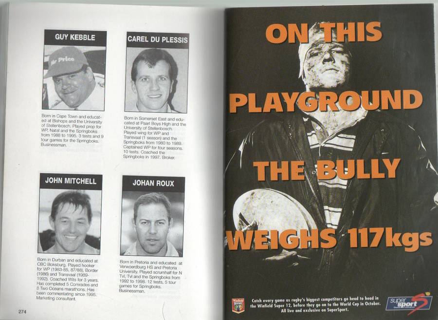 1999 WHO'S WHO OF SOUTH AFRICAN RUGBY - CHRIS SCHOEMAN (4TH EDITION 1999)