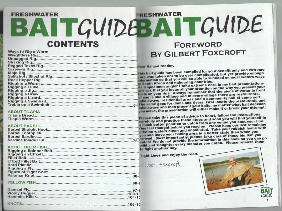 FRESH WATER BAIT GUIDE - GIBERT FOXCROFT (BY THE ANGLING TIMES)