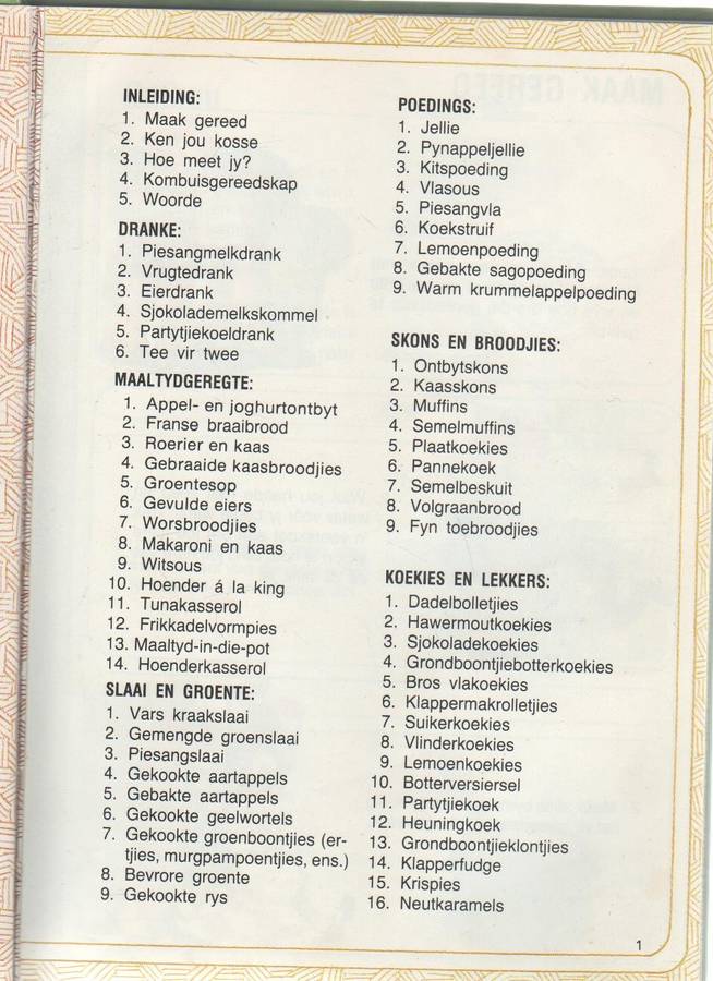 KLEIN KOOK EN GENIET - S J A DE VILLIERS (1 STE UITGAWE 1982)