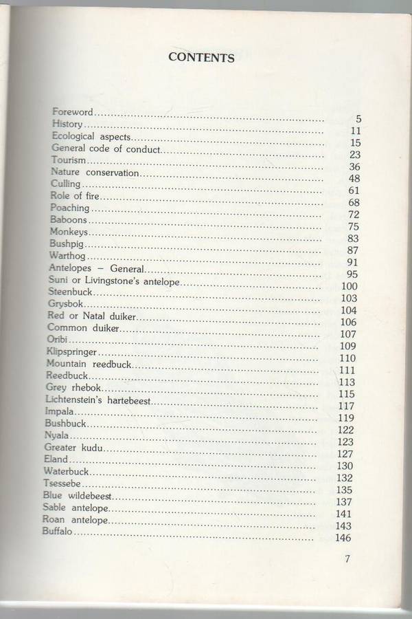KRUGER NATIONAL PARK , QUESTIONS AND ANSWERS - P F FOURIE  (1989)