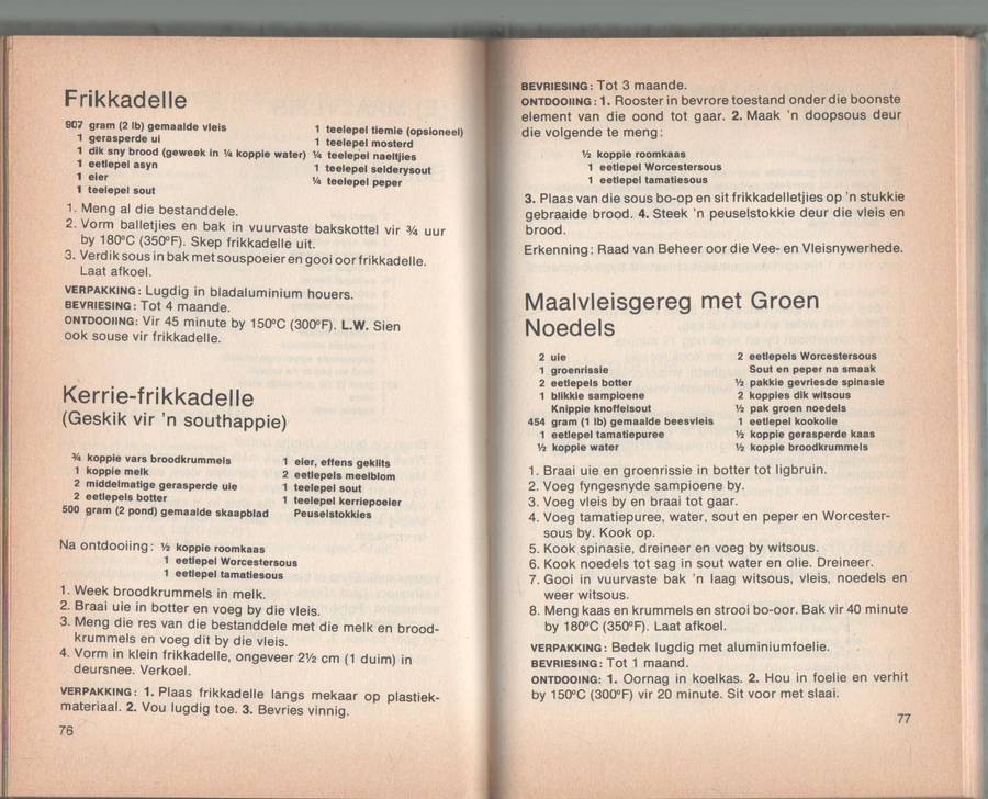 RESEPTE VIR DIE VRIESKAS - ERINA BEZUIDENHOUT (3 DE UITGAWE 1986)