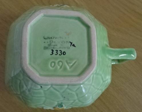 VINTAGE CHINTZY DEVON GREEN FLORAL MILK JUG. CIRCA 1930'S HAND PAINTED DECOR (MARKED)