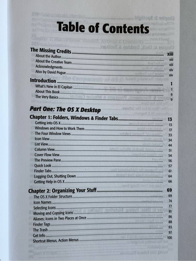 OS X El Capitan the missing manual David Pogue Book