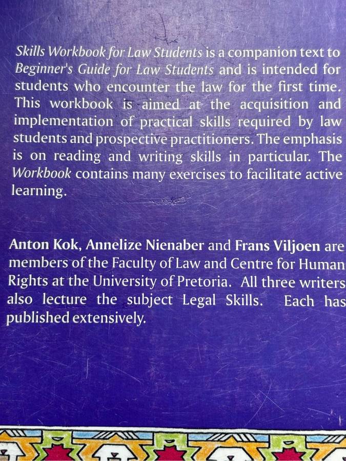 Skills Workbook for Law Students By Anton Kok, Annelize Nienaber, Frans Viljoen