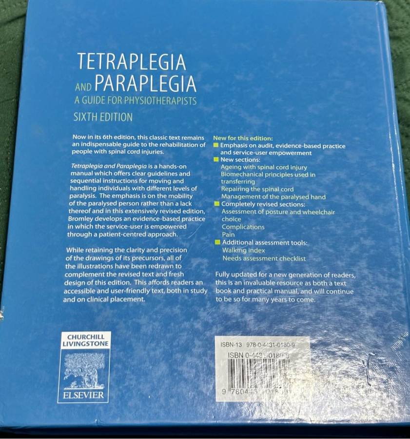 Tetraplegia and Paraplegia Guide for PHYSIOTHERAPISTS 6th Edition Ida Bromley