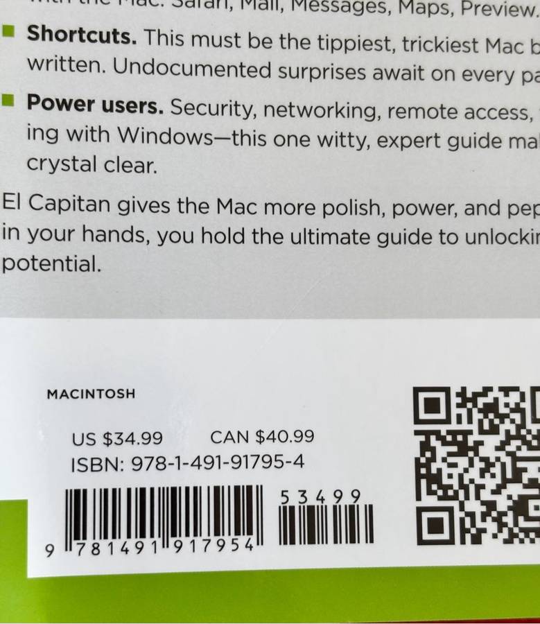 OS X El Capitan the missing manual David Pogue Book