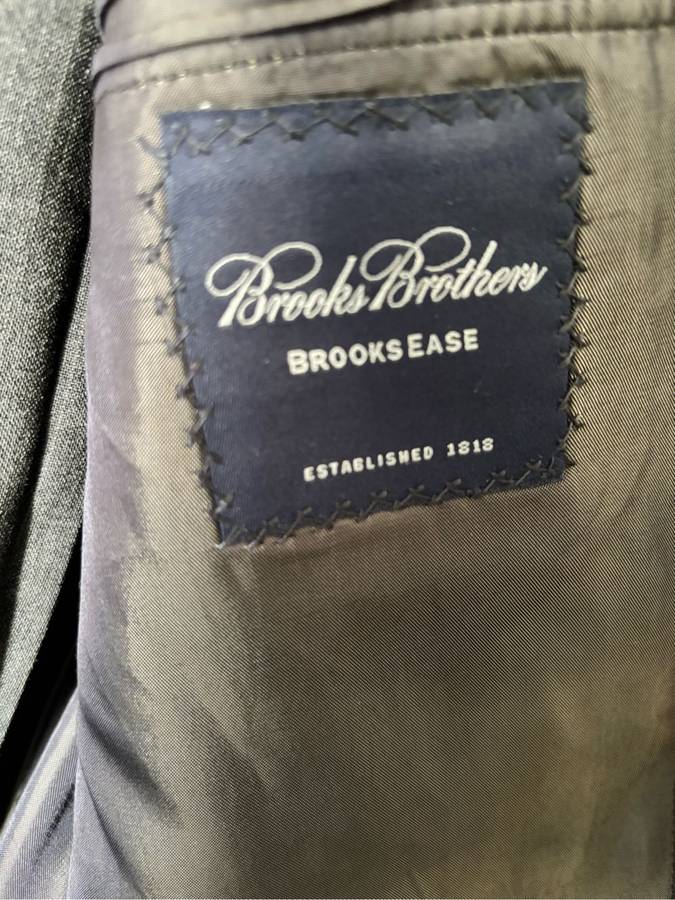 Brooks Brothers Suit Grey Stripe Made USA Import