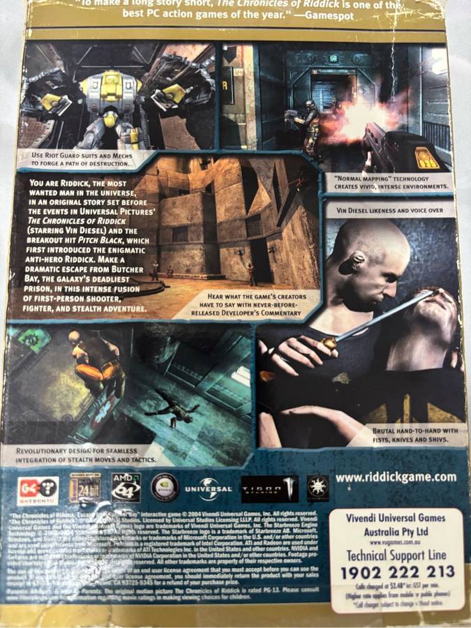 OC CD ROM The Chronicles of Riddick Escape from Butcher Bay 5 Discs  Developers Cut