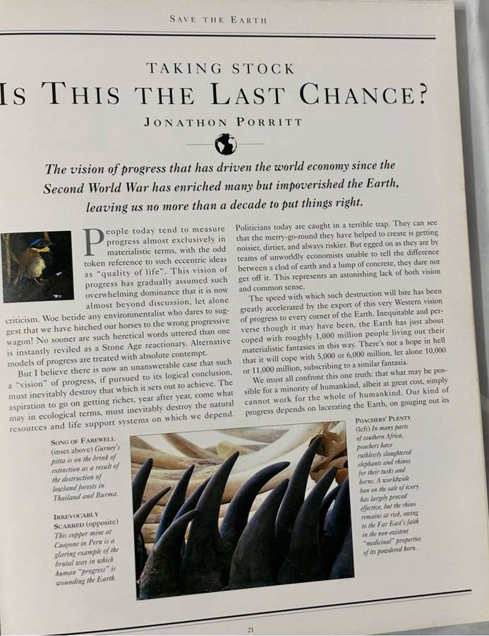 Save the Earth by Jonathon Porritt Environmental Green