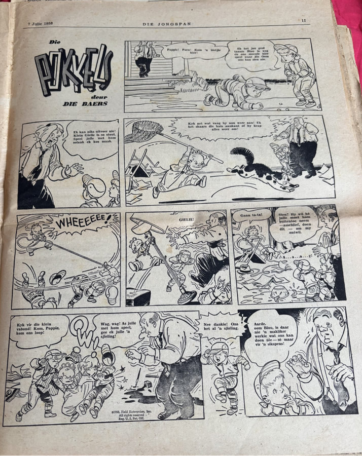 Old Newspaper Die Jongspan 7,14,21 Julie 1958 & 11Augustus 1958