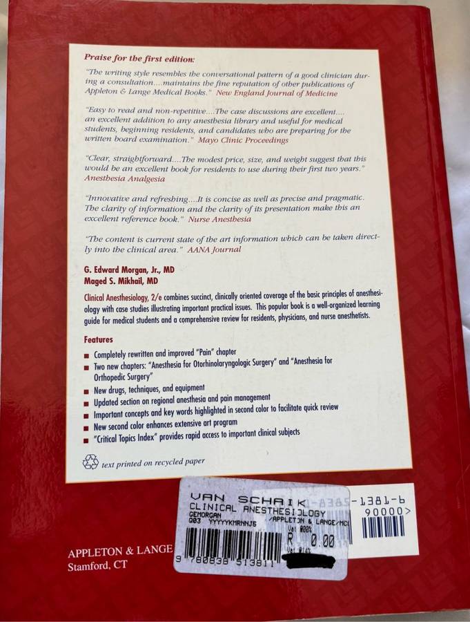 Clinical Anesthesiology 2nd Edition G Edward Morgan Jr, Maged S Mikhail