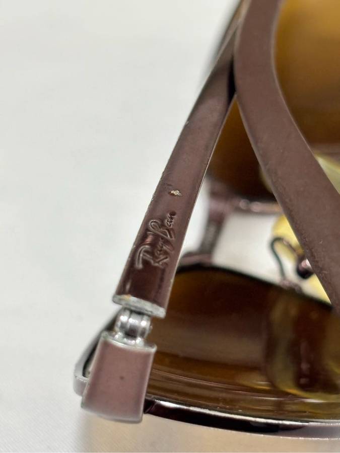 Ray-Ban RB 3175 Brown Sunglasses made in Italy paint mark on frame