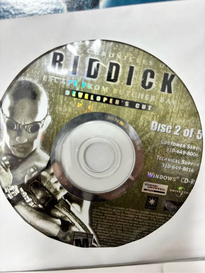 OC CD ROM The Chronicles of Riddick Escape from Butcher Bay 5 Discs  Developers Cut