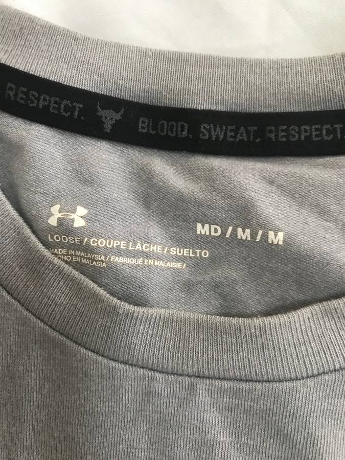 Under Armour Project Rock Brahma Blood Sweat Respect Grey T-shirt Adult Medium