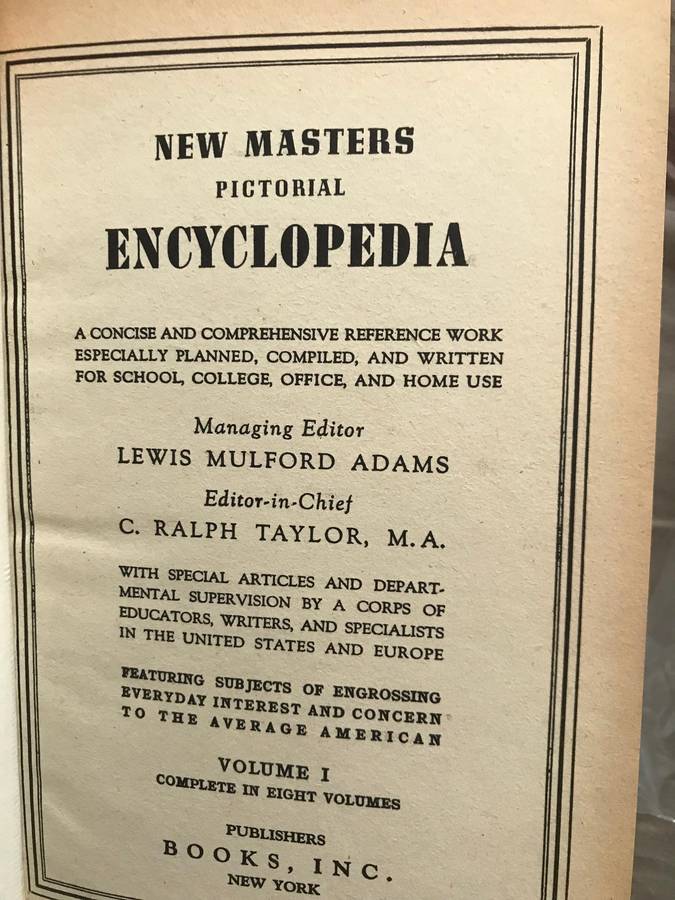 NEW MASTER'S PICTORIAL ENCYCLOPEDIA SET 4 books Volume  1 & 2 & 3 & 4 1964