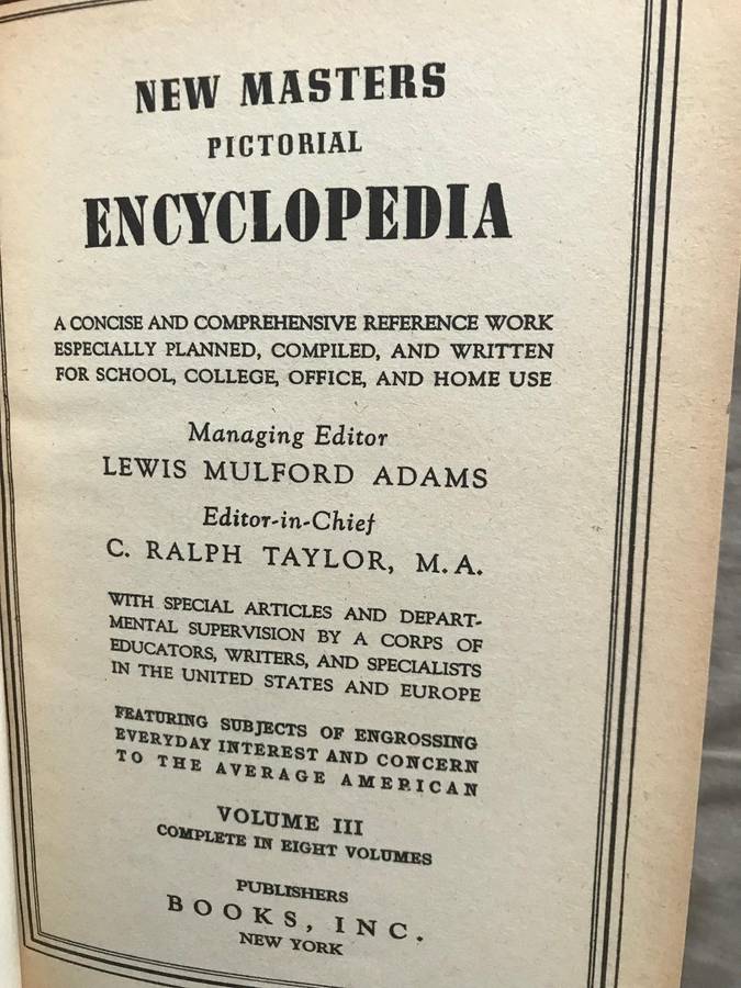 NEW MASTER'S PICTORIAL ENCYCLOPEDIA SET 4 books Volume  1 & 2 & 3 & 4 1964