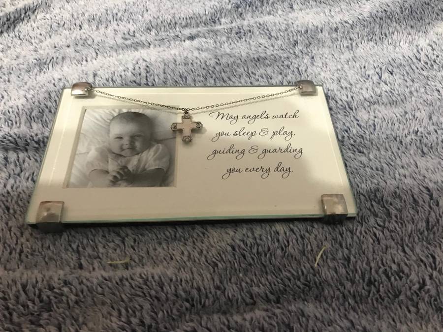 Christening picture frames x2