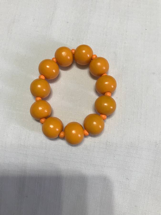 Wooden Beaded necklace and bracelet (Yellow and Brown colors)