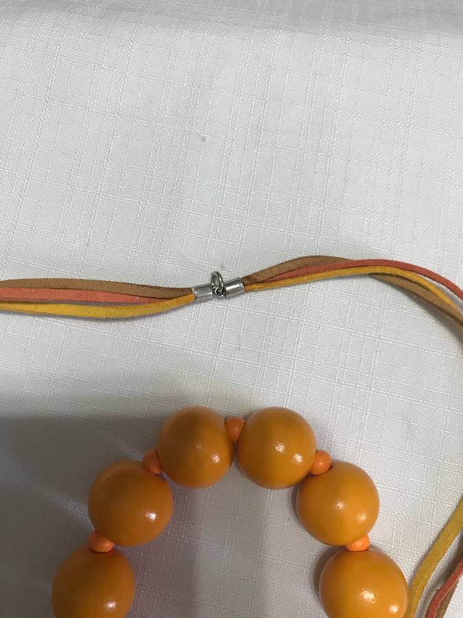 Wooden Beaded necklace and bracelet (Yellow and Brown colors)