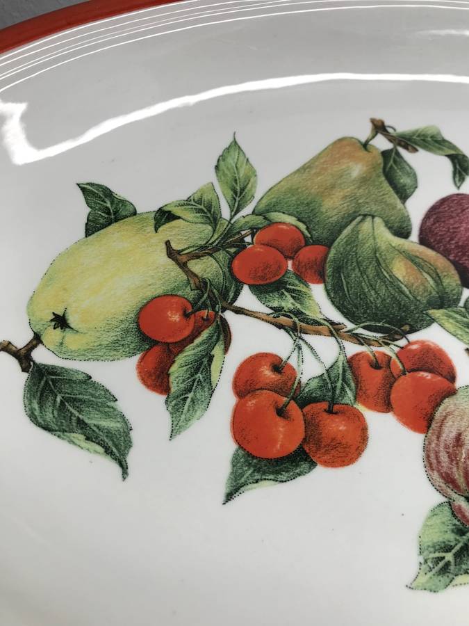 Serving Bowl Large Ceramic Fruit Painted inside ARM Made in Italy 46cm x 35cm