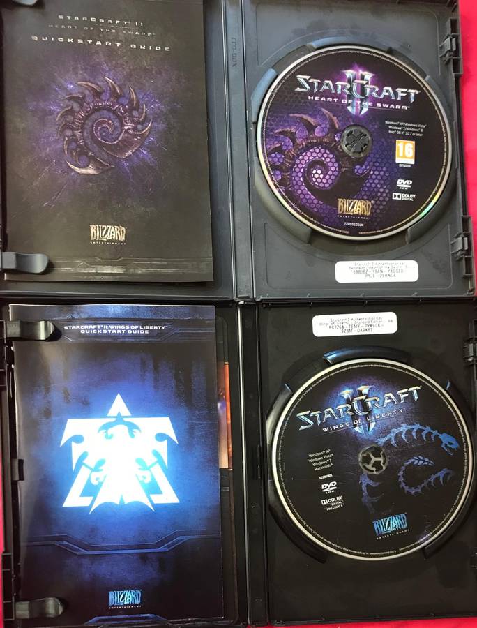 PC DVD Games Starcraft 2 Wings of Liberty + Heart of the Swarm with Boxes Great Art work games
