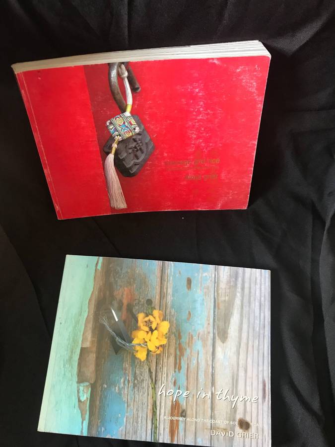 David Grier Lot 2 SIGNED Books:    Hope in Thyme & Courage and rice